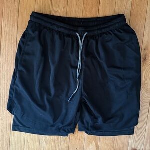 Men's Black Athletic Shorts Size Large